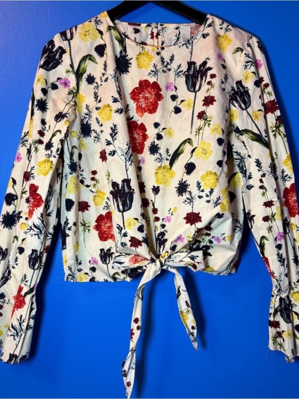 H&M Floral Tie-Front Blouse